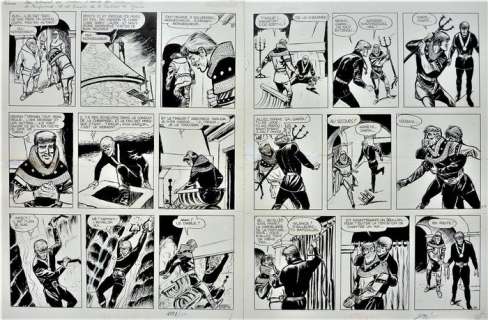 No Reserve - Sirius | No Reserve - Sirius - 2x Planche originale - Les Timour 23 - L’Or du gouffre - (1968) | Catawiki