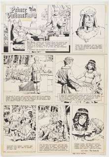 John Cullen Murphy ’’Prince Valiant’’ Sunday Comic Strip Original Artwork -- #1892 Dated 13 May 1973 | Nate Sanders