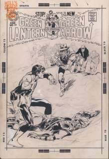 Neal Adams - green lantern and green arrow 77 cover (dc, 1970) hard traveling heroes in the heartland, 1st version