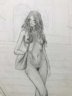 Andrea Severin | Andrea Severin - illustrazione originale a matita - firmata - Page volante | Catawiki