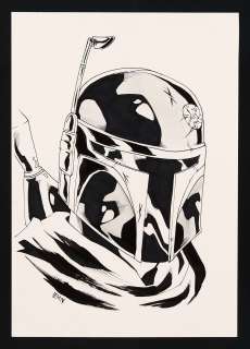Boba Fett Head Sketch by Idan Knafo Kerbis | mycomicshop.com