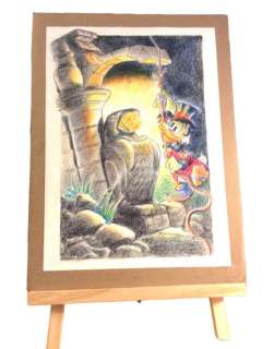 Alessandro Gottardo | Uncle Scrooge - â€œLa pepita illumina l’avventuraâ€ - Signed Original Colour Pencil Painting by Alessandro Gottardo - Page volante - (2019) | Catawiki