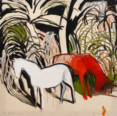 Benjamin BACHELIER - Cheval rouge - Acrylique sur toile