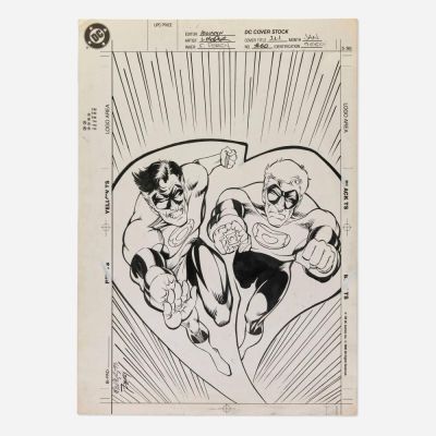 Lot 171 - Lee Moder and Frank Percy, Justice League International #60 Unpublished Cover Original Art (DC Comics, 1994) | Landry Pop Auctions