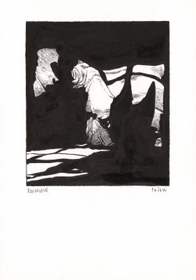Frédéric Pajak | Rhinocéros - Encre de Chine, plume et pinceau sur papier | Huberty Breyne Gallery