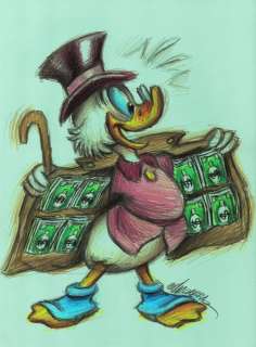 Joan Vizcarra | Uncle $crooge Money Exhibitor - Original Drawing - Joan Vizcarra - Pencil Art - Original Artwork | Catawiki