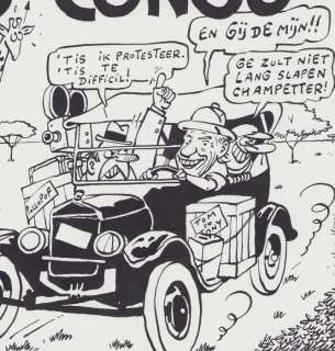 Moor, Johan de | Moor, Johan de - Originele illustratie - Tribute to Marc Sleen - Sleen au Congo - (1993) | Catawiki