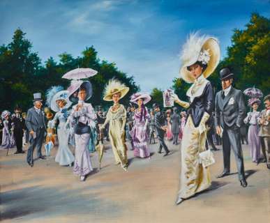 Dany - Illustration originale intitulée "Un jour aux courses"