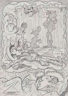 Jordan, Julian | Jordan, Julian - Original drawing - Lucky Luke’s Nightmare | Catawiki