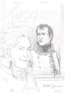 Martin Jamar - Lot 301 - Double Masque, La Torpille, projet de couverture à la mine de plomb.