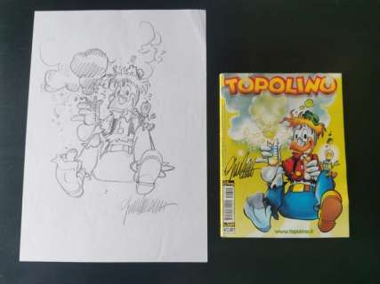Giorgio Cavazzano | Topolino - Preliminare di copertina originale Giorgio Cavazzano per Topolino n.2609 + fumetto firmato - Page volante | Catawiki