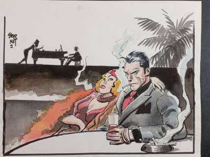 Jordi Bernet | Jordi Bernet - Torpedo: Una bella serata - Page volante - Exemplaire unique | Catawiki