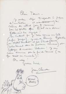 Mézières. Dessin original dédicacé sur une lettre | BDEnchères