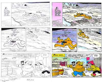 Romano Scarpa, Sandro Del Conte | Topolino I TL 1518-AP - Romano Scarpa - "Buck Alias Pluto e il richiamo della foresta" - Signed - COA - (1984) | Catawiki