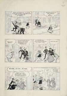 Pellos | Â«Les Pieds NickelésÂ». Encre de Chine noire, feutre et crayon bleu | Tessier Sarrou