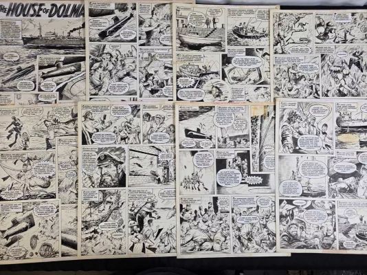 Lot 260 - THE HOUSE OF DOLMANN - A complete set of original comic art for an 8-page feature holiday special, | Excalibur Auctions