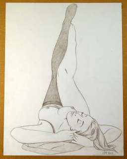 Varenne | Varenne, Alex - Dessin orignal - "Femme se prélasse" - 50x65cm | Catawiki