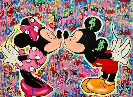 Alberto Ricardo | Mickey Mouse & Minnie Mouse - $ Kissing | Catawiki