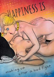 Alvin Silvrants | Wonder Woman and Harley Quinn - making up - Original drawing in colour by Alvin Silvrants | Catawiki