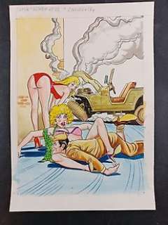 Giuseppe Pinaglia - Il Super Tromba n. 22 - Giuseppe Montanari - Originale di Copertina "L‘Incidente - Page volante - Exemplaire unique - (1982)