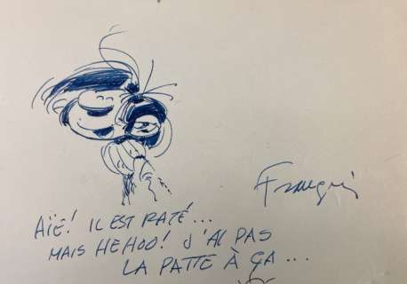 Franquin | Franquin, André - Dédicace originale - Gaston Lagaffe - (1983) | Catawiki