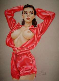 Sly | Sly - Original drawing in colour - Nude women - Size: 31 x 42 cm. - (2023) | Catawiki