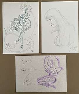 Shane Glines / Federica Manfredi / Lucio Parillo - Dazzler, Vampirella, Black Canary - Dessin original à l’encre du Rocketeer par Colin Wilson - Page volante - Exemplaire unique - (2009/2017)