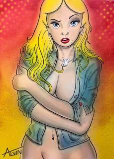 Alvin Silvrants | Glamour Alice in Wonderland - Original drawing in colour by Alvin Silvrants | Catawiki