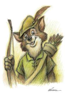 Joan Vizcarra | Disney’s Robin Hood - Original Drawing - Joan Vizcarra - Pencil Art - Original Artwork | Catawiki