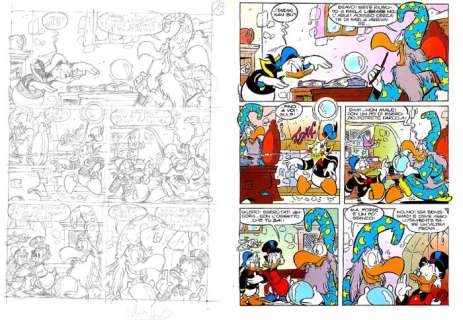 Valerio Held, Sergio Tulipano | Topolino I TL 2326-6 - "Paperino e il magico mondo della magia" - Signed Original Comic Page by Valerio Held - Page volante - (2004) | Catawiki