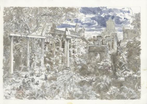 Juanjo Guarnido | Les Indes Fourbes, recherche tonale | Galerie 9ème Art