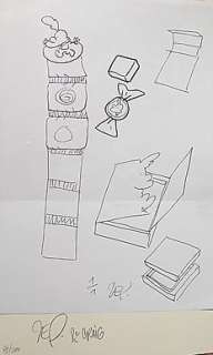 Zep - Zep - Dessin original + carte de voeux 2006 - Titeuf - Boite à bonbons Raspoutine - (2005)