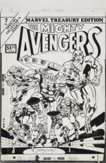 Jack Kirby and Frank Giacoia Marvel Treasury Edition #7 The Mighty Avengers Cover Original Art (Marvel, 1974). - | Heritage