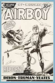 Stan Woch and Tim Truman Airboy #1 Cover Original Art (Eclipse, 1986). Eclipse‘s revival of characters -