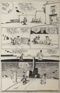 George Herriman Krazy Kat Sunday Comic Strip Original Art dated 9-25-38 (King Features Syndicate, 1938). - | Heritage