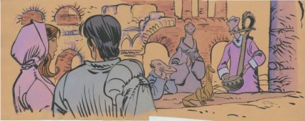 Jean-Claude Mézières | Valérian, Les astéroïdes de Shimballil, illustration | Galerie 9ème Art