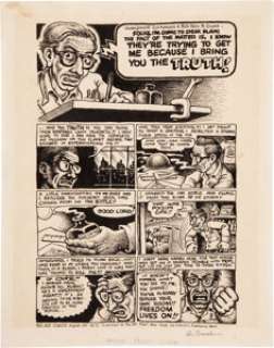 Robert Crumb Big Ass Comics #2 Complete 1-page Story "The Truth" Original Art (Rip Off Press, 1971). - | Heritage