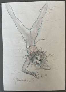 Jan Bosschaert | Bosschaert, Jan - Ingekleurde schets in potlood - "Sam" - Page volante - (2012) | Catawiki