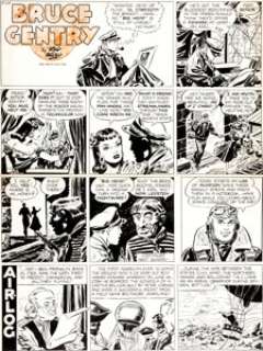 Ray Bailey Bruce Gentry Sunday Comic Strip Original Art dated 5-29-49 (New York Post Corp., 1949).  The first Bruce -