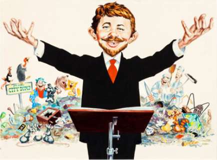 Kelly Freas More Trash From MAD #4 Mitch Miller Cover Original Art (EC, 1961). Kelly Freas riffs on the - | Heritage