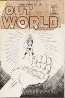 Steve Ditko Out of This World #3 Cover Original Art (Charlton, 1957). A rock climber finds himself lowering - | Heritage