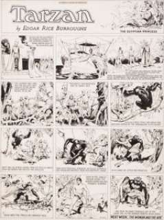 Hal Foster Tarzan Sunday Original Art dated 3-26-33 (United Feature Syndicate, 1933).  Harold R. (Hal) Foster -