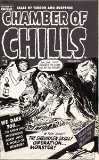 Lee Elias Chamber of Chills Magazine #5 Cover Original Art (Harvey, 1952). The cover blurb says it all -- - | Heritage