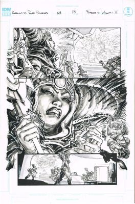 Freddie E. Williams II | GODZILLA vs POWER RANGERS (Issue #3, page 18) 11×17 | Freddie E. Williams II