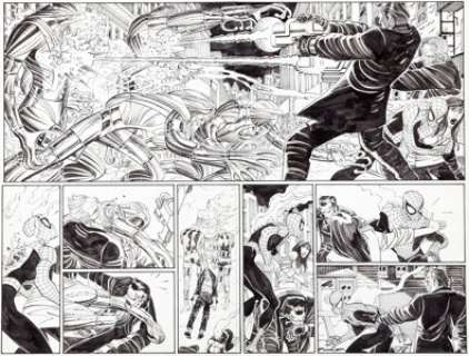 John Romita Jr., Randy Elliott, and Dan Green The Amazing Spider-Man #24 Page 2 and 3 Original Art (Marvel, -