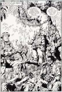 Wayne Vansant and Geof Isherwood The ‘Nam #19 Splash Page 4 Original Art (Marvel, 1988). The squad is front -