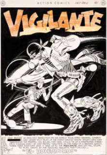Joe Kubert Action Comics #127 Vigilante Splash Page Original Art (DC, 1948). The Vigilante had a very long -
