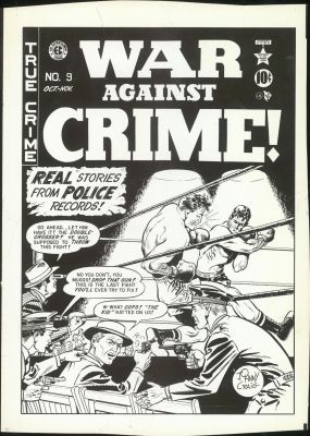 EC Library Production Material-Cover Stat, War Against Crime No.9 | Russ Cochran