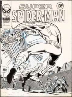 Larry Lieber and Frank Giacoia Super Spider-Man #266 Cover White Tiger Original Art (Marvel UK, 1978). -