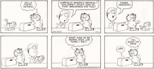 Jim Davis Garfield Sunday Comic Strip Original Art dated 1-10-82 (United Feature Syndicate, 1982).... | Heritage